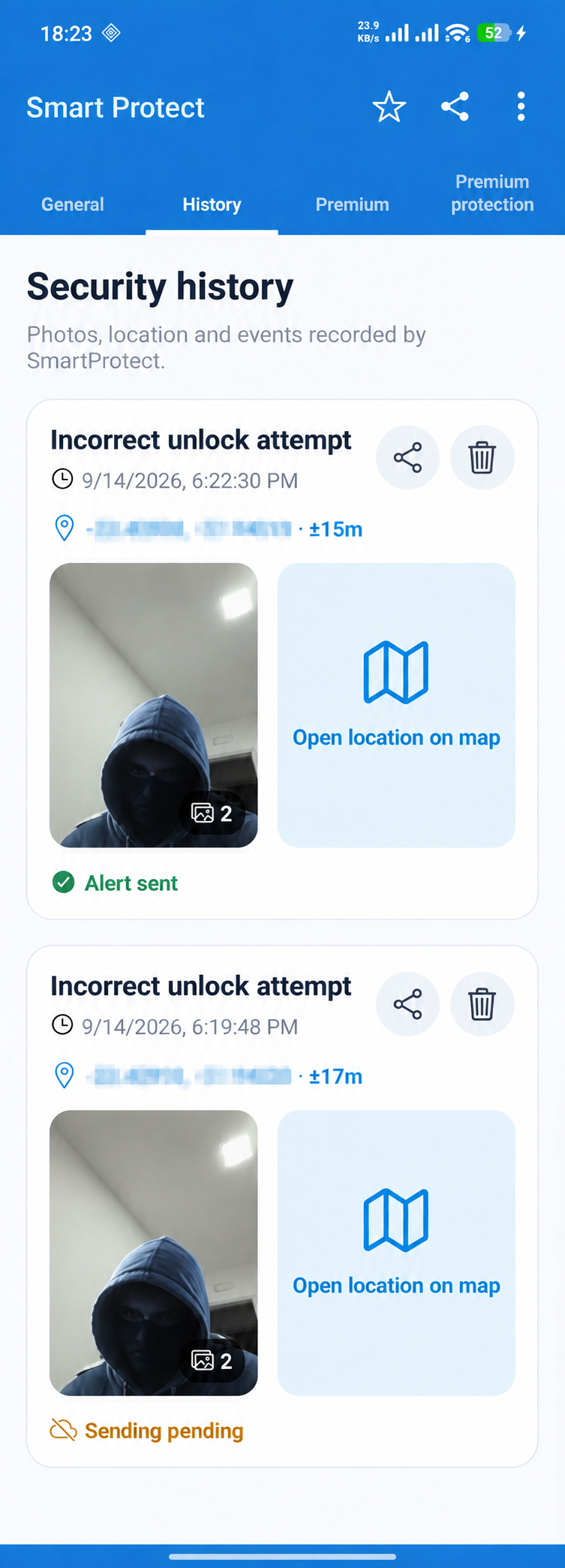 Private history — SmartProtect