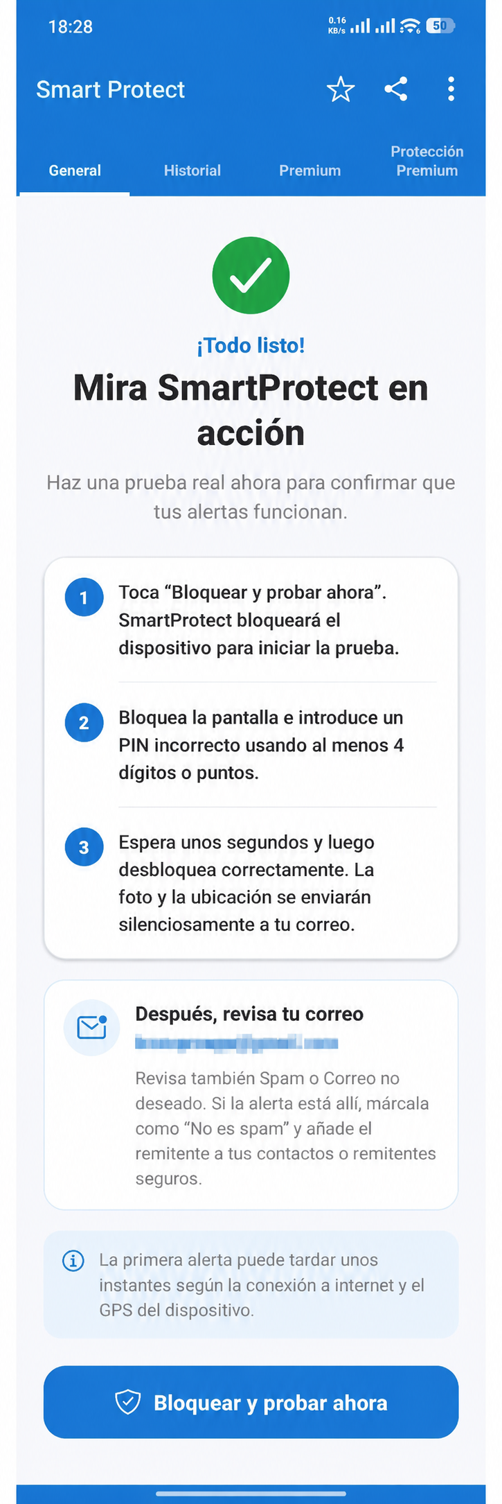 En acción — SmartProtect
