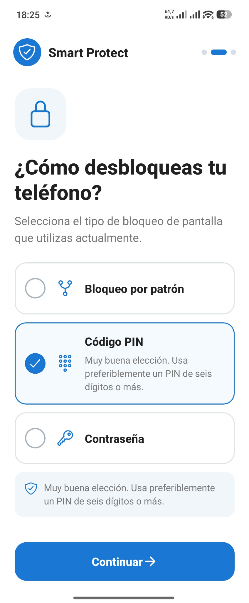 Tipo de bloqueo — SmartProtect