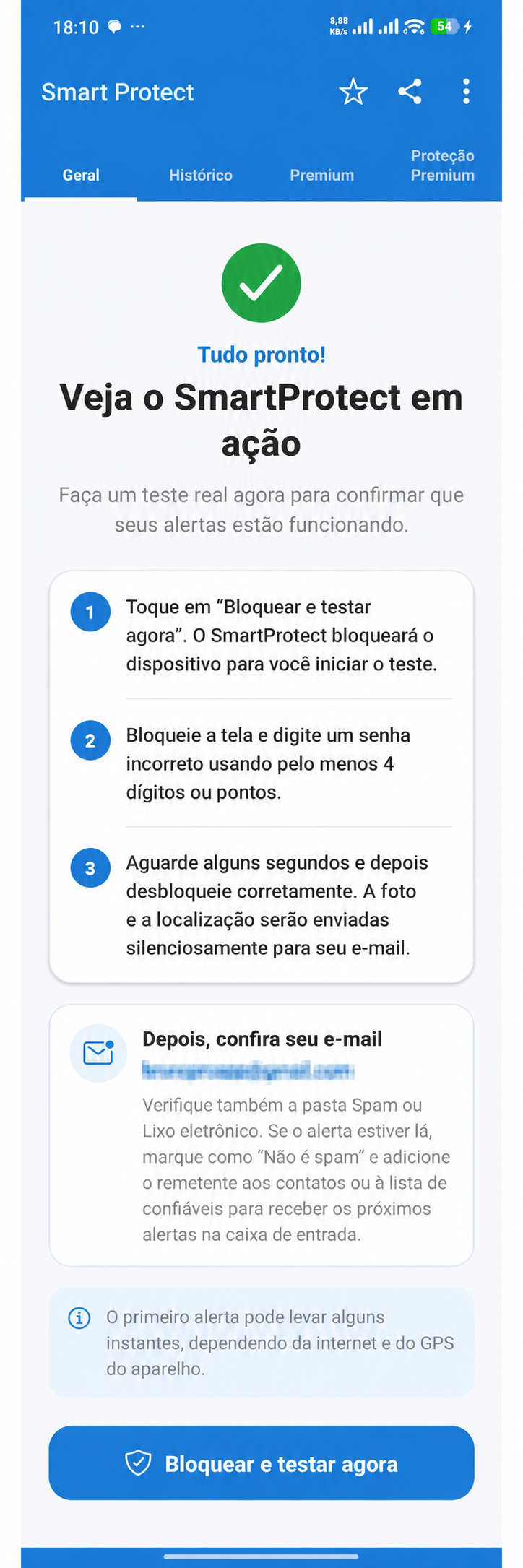 Em ação — SmartProtect